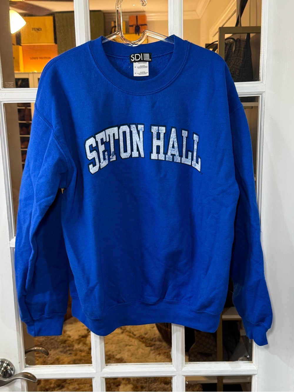 🔹🧢 Blue Seton Hall Crewneck Sweatshirt - Unisex 🧢🔹 - Picture 2 of 4